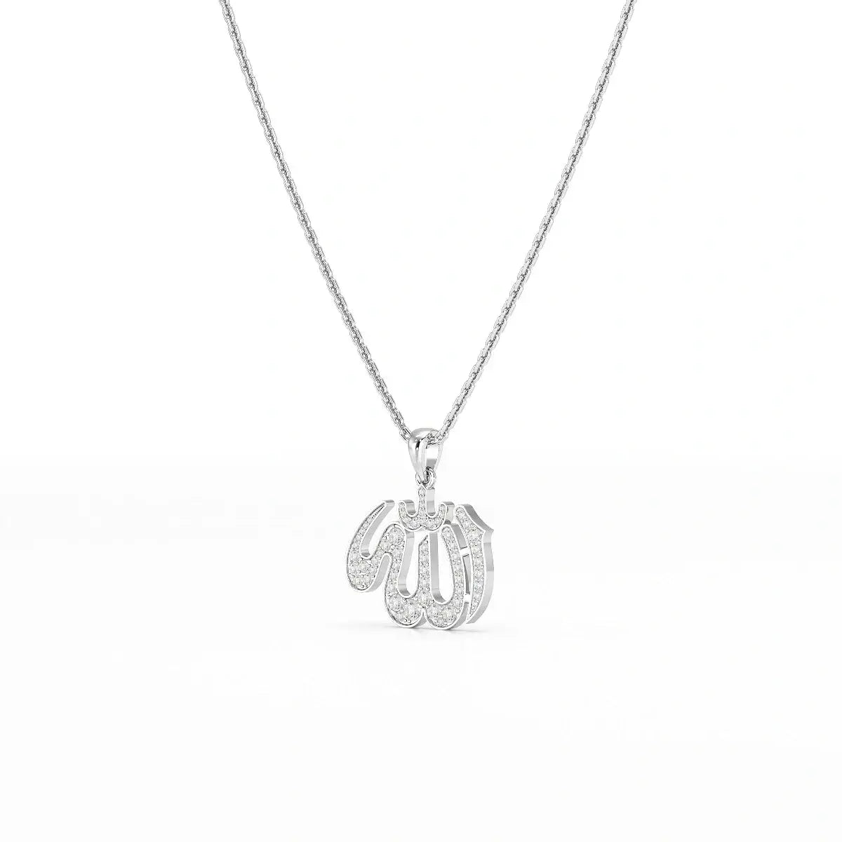 1.1 CT Lab Diamond Allah Named Chain Pendant Jama Jewels