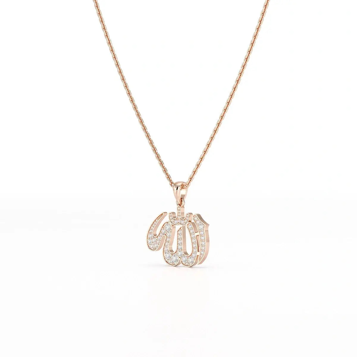 1.1 CT Lab Diamond Allah Named Chain Pendant Jama Jewels