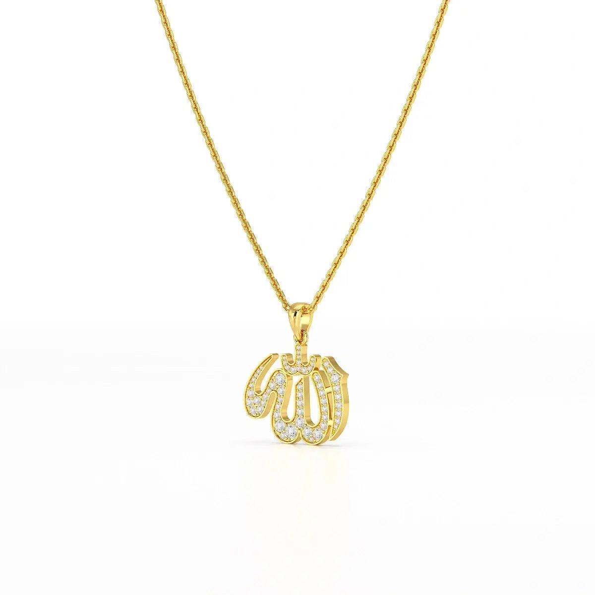 1.1 CT Lab Diamond Allah Named Chain Pendant Jama Jewels