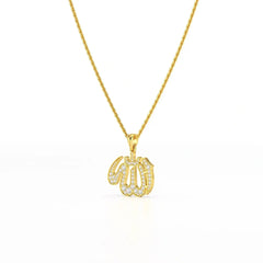 1.1 CT Lab Diamond Allah Named Chain Pendant Jama Jewels