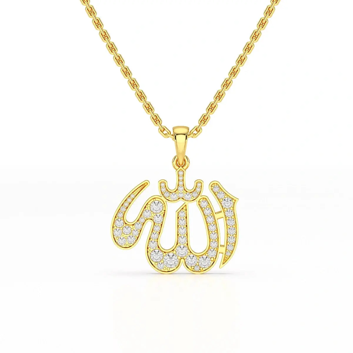 1.1 CT Lab Diamond Allah Named Chain Pendant Jama Jewels