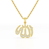 1.1 CT Lab Diamond Allah Named Chain Pendant