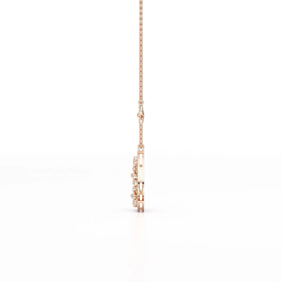 1.58 CT Lab Diamond Moon Shaped Chain Pendant Jama Jewels