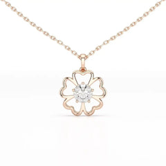 0.65 CT Heart Shape Pave Setting Chain Pendant With Round Cut Lab Diamonds Jama Jewels