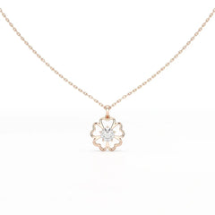 0.65 CT Heart Shape Pave Setting Chain Pendant With Round Cut Lab Diamonds Jama Jewels