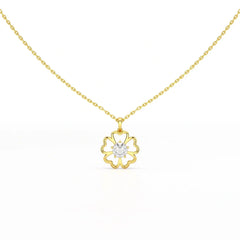 0.65 CT Heart Shape Pave Setting Chain Pendant With Round Cut Lab Diamonds Jama Jewels