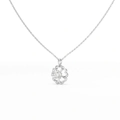 0.65 CT Heart Shape Pave Setting Chain Pendant With Round Cut Lab Diamonds Jama Jewels