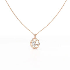 0.65 CT Heart Shape Pave Setting Chain Pendant With Round Cut Lab Diamonds Jama Jewels