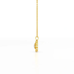 0.65 CT Heart Shape Pave Setting Chain Pendant With Round Cut Lab Diamonds Jama Jewels