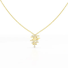 0.35 CT Lines Lab Diamond Chain Pendant with Round Cut Diamonds Jama Jewels