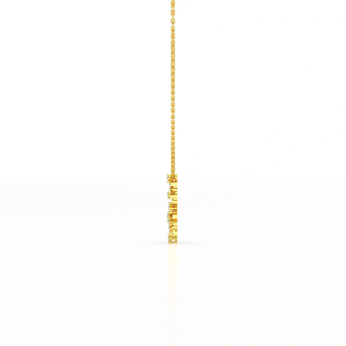 0.35 CT Lines Lab Diamond Chain Pendant with Round Cut Diamonds Jama Jewels