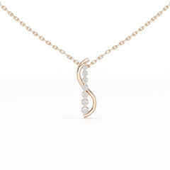 0.15 CT Round Cut Lab Diamond Swirl Chain Pendant Jama Jewels