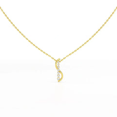 0.15 CT Round Cut Lab Diamond Swirl Chain Pendant Jama Jewels