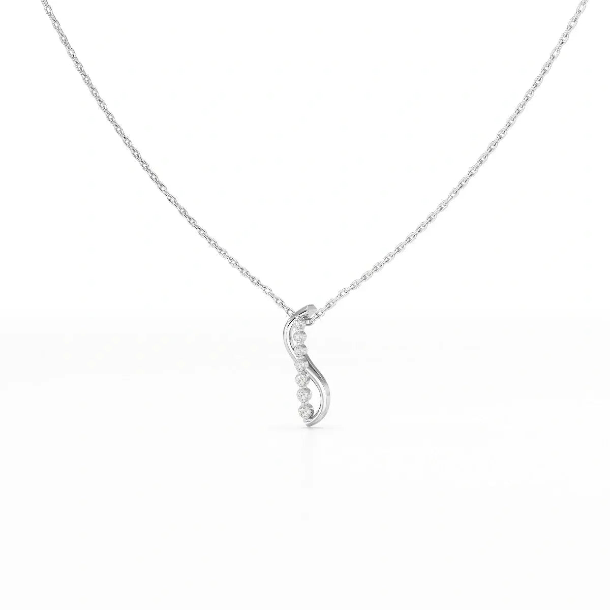 0.15 CT Round Cut Lab Diamond Swirl Chain Pendant Jama Jewels