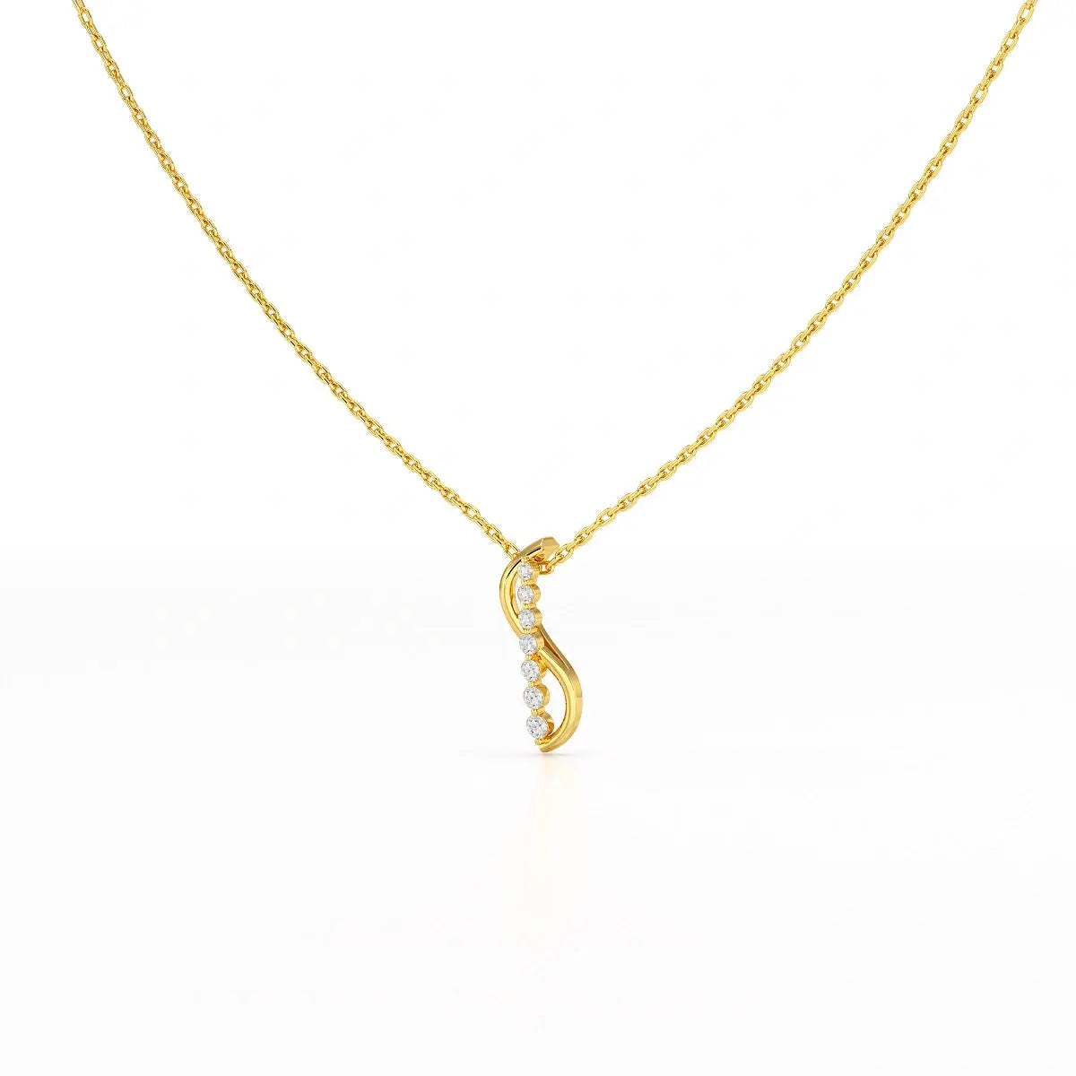 0.15 CT Round Cut Lab Diamond Swirl Chain Pendant Jama Jewels