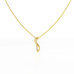 0.15 CT Round Cut Lab Diamond Swirl Chain Pendant Jama Jewels