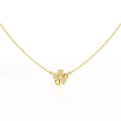 0.20 CT Flower Shape Lab Diamond Chain Pendant with Round Diamonds Jama Jewels