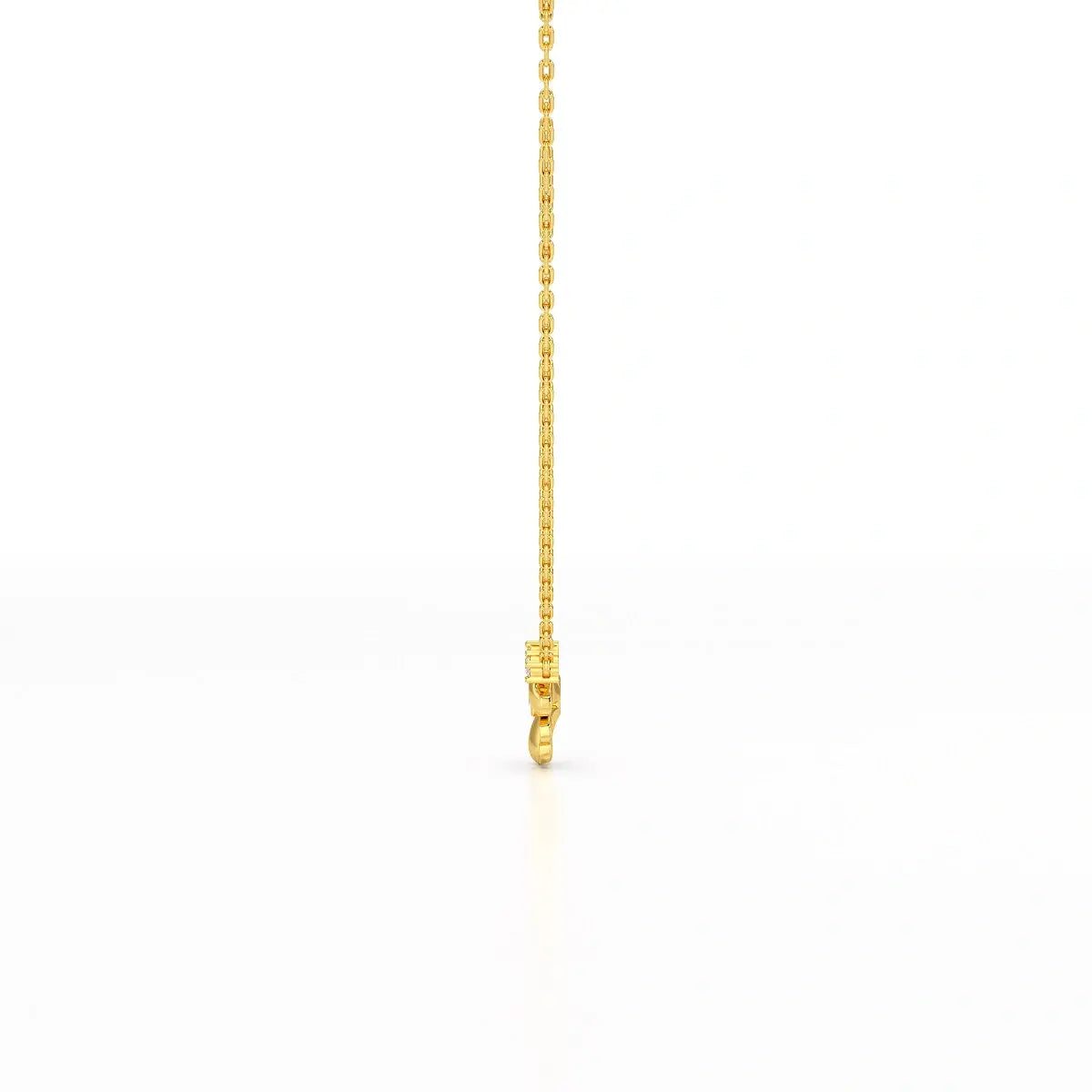 0.20 CT Flower Shape Lab Diamond Chain Pendant with Round Diamonds Jama Jewels