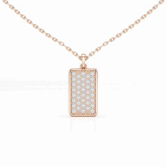 0.50 CT Lab Diamond Rectangular Chain Pendant with Round Diamonds Jama Jewels