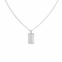 0.50 CT Lab Diamond Rectangular Chain Pendant with Round Diamonds Jama Jewels