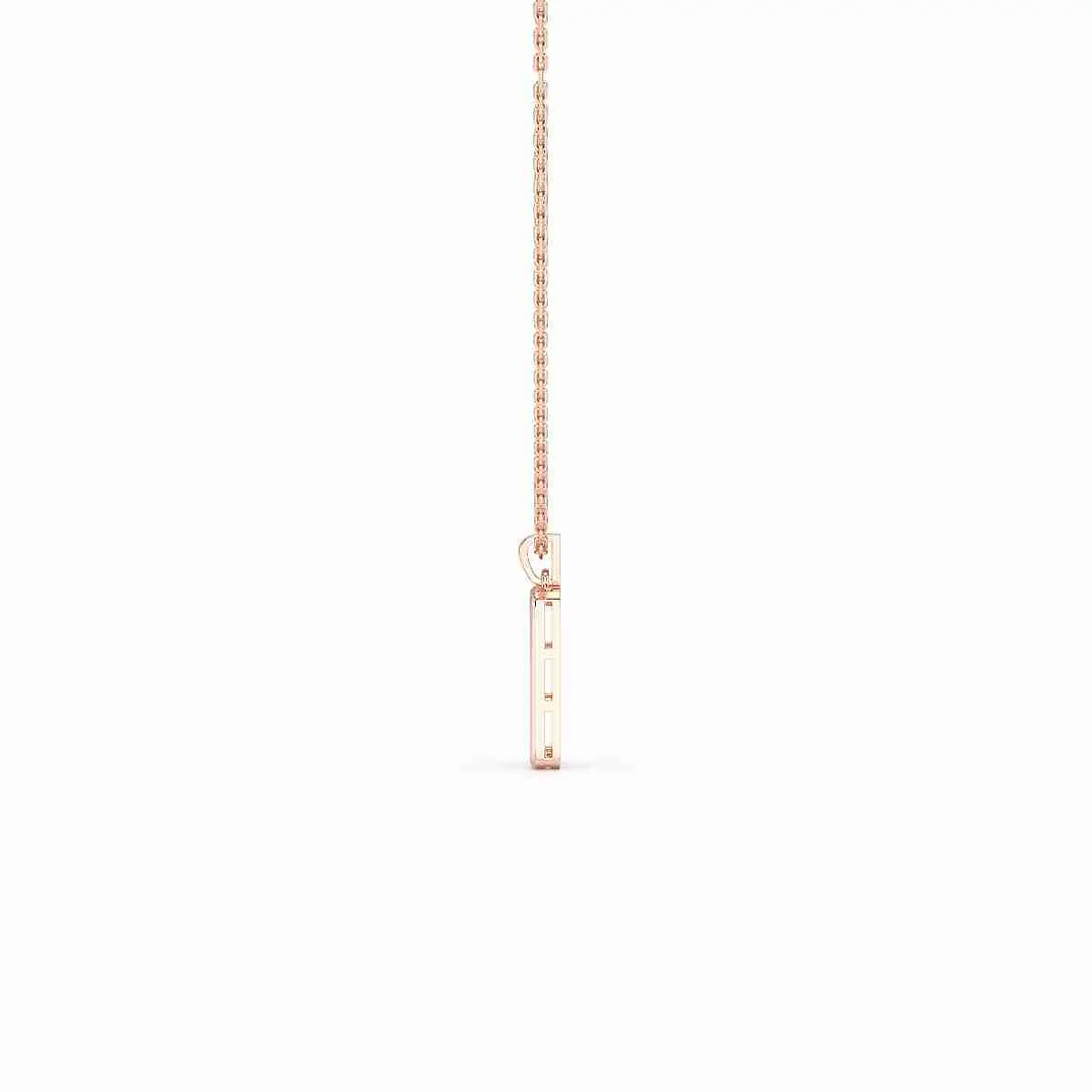 0.50 CT Lab Diamond Rectangular Chain Pendant with Round Diamonds Jama Jewels