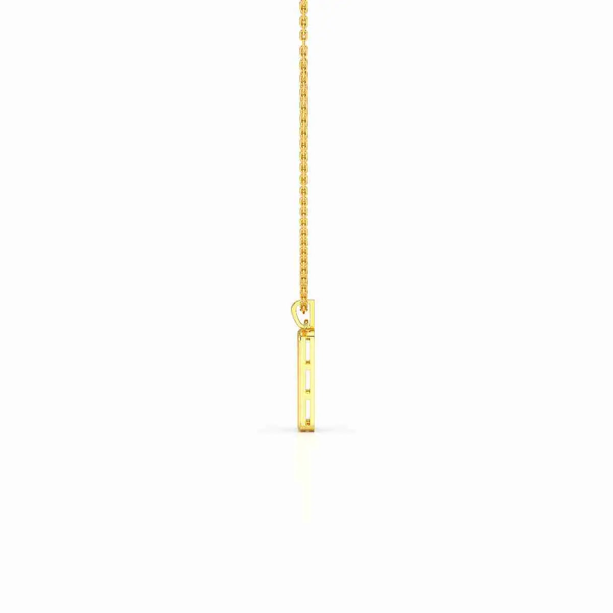 0.50 CT Lab Diamond Rectangular Chain Pendant with Round Diamonds Jama Jewels