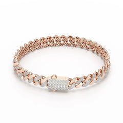 2.62 CT Round Cut Men's Cuban Bracelet Jama Jewels