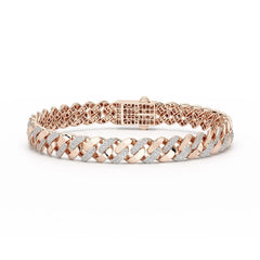 2.62 CT Round Cut Men's Cuban Bracelet Jama Jewels