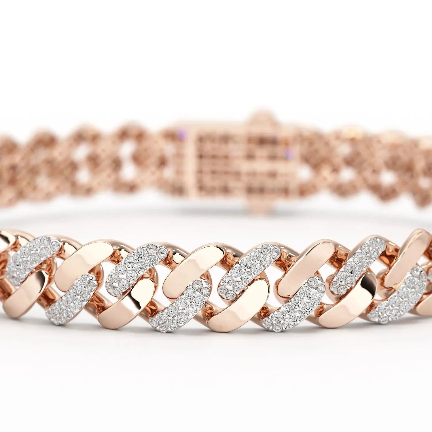 2.62 CT Round Cut Men's Cuban Bracelet Jama Jewels