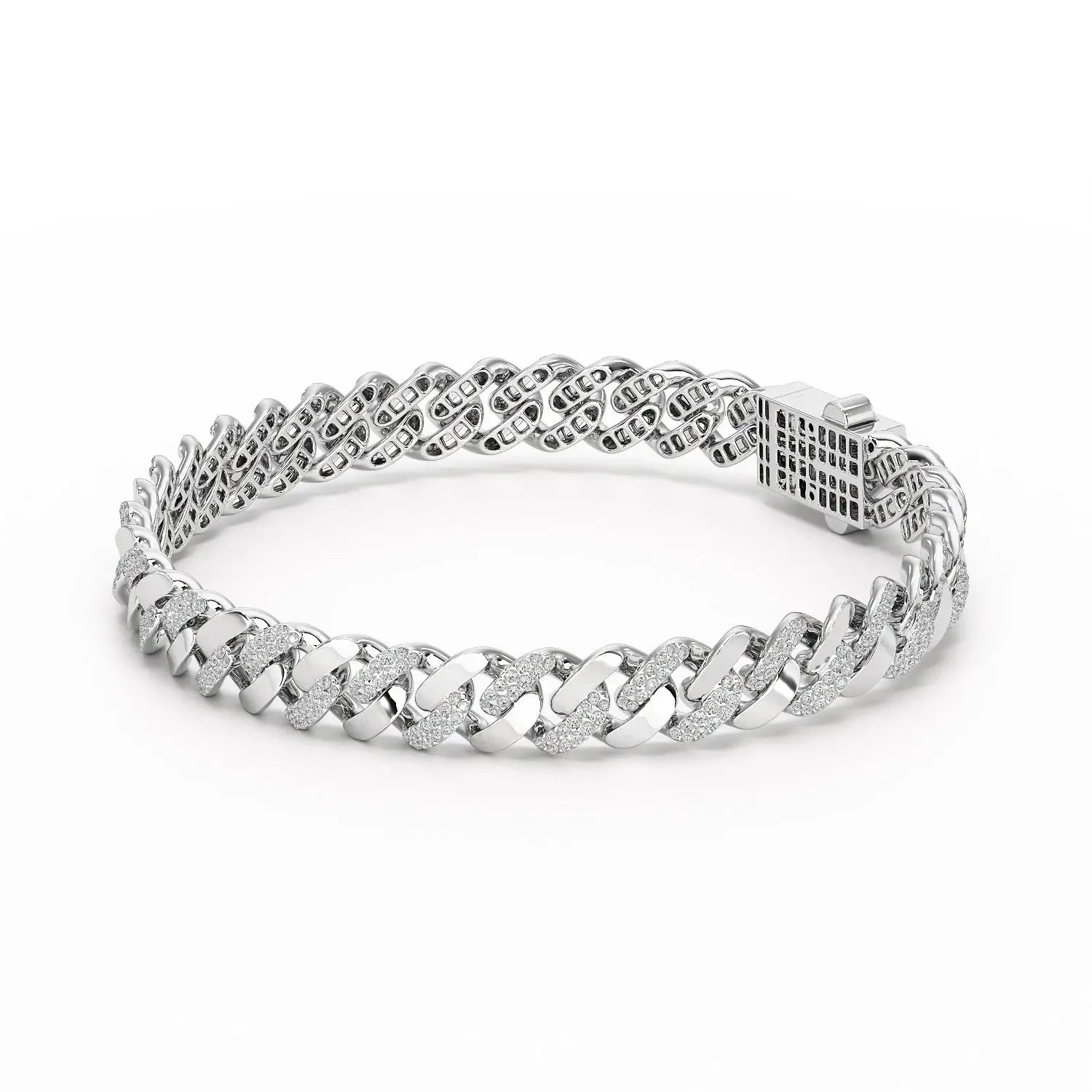 2.62 CT Round Cut Men's Cuban Bracelet Jama Jewels
