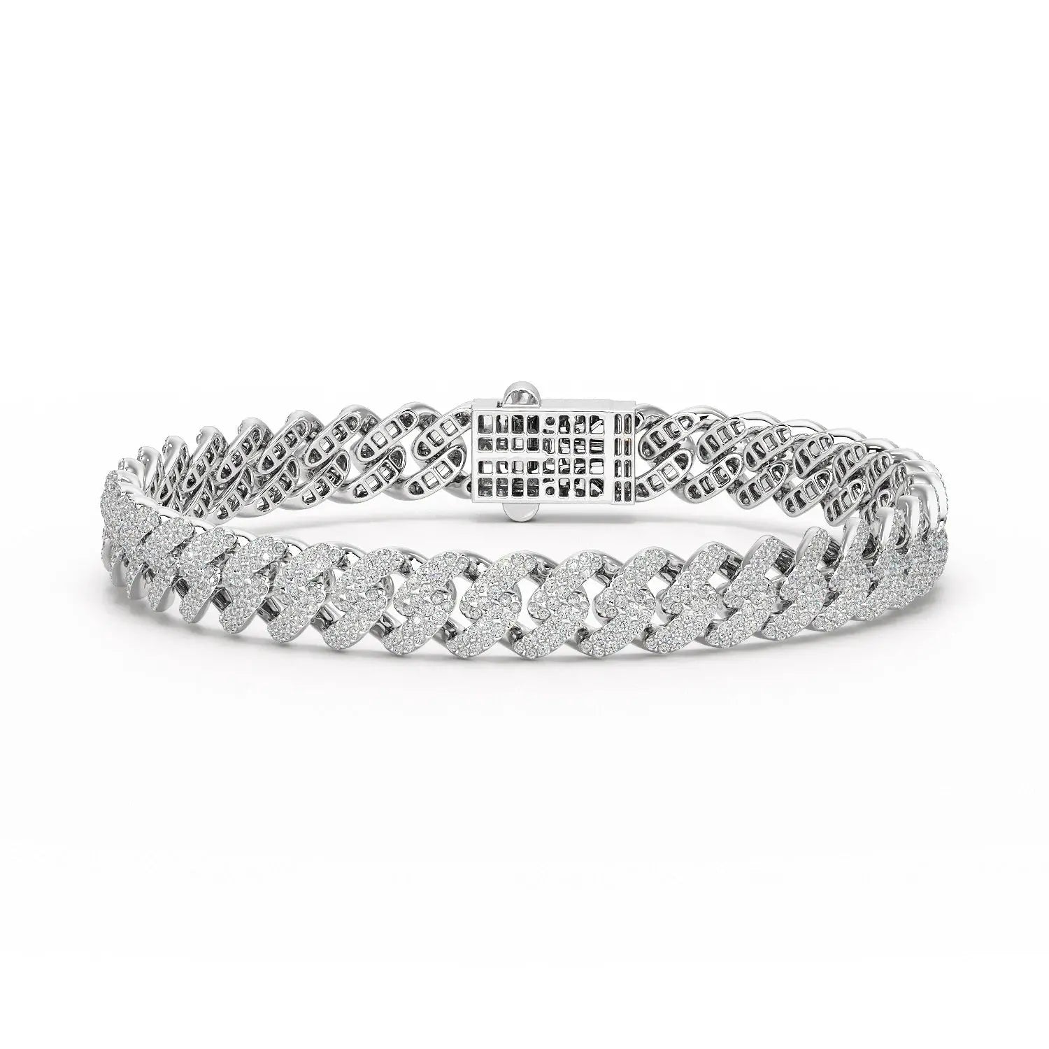 4.66 CT Round Cut Men's Cuban Bracelet Jama Jewels