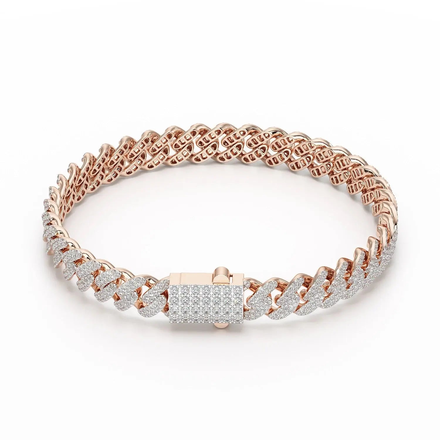 4.66 CT Round Cut Men's Cuban Bracelet Jama Jewels