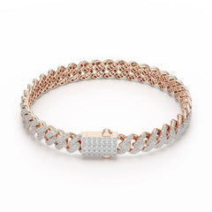 4.66 CT Round Cut Men's Cuban Bracelet Jama Jewels