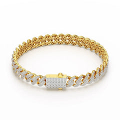 4.66 CT Round Cut Men's Cuban Bracelet Jama Jewels