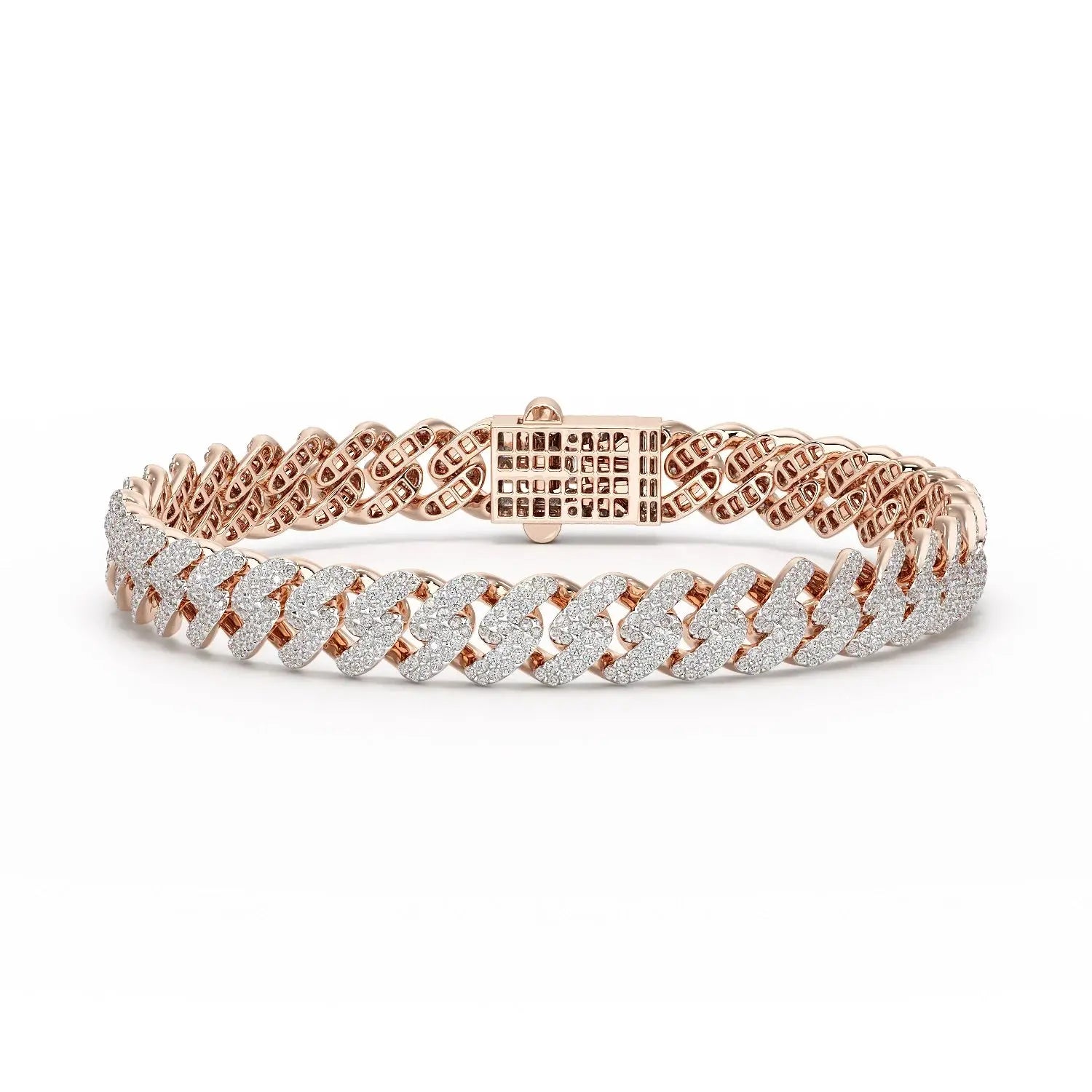 4.66 CT Round Cut Men's Cuban Bracelet Jama Jewels