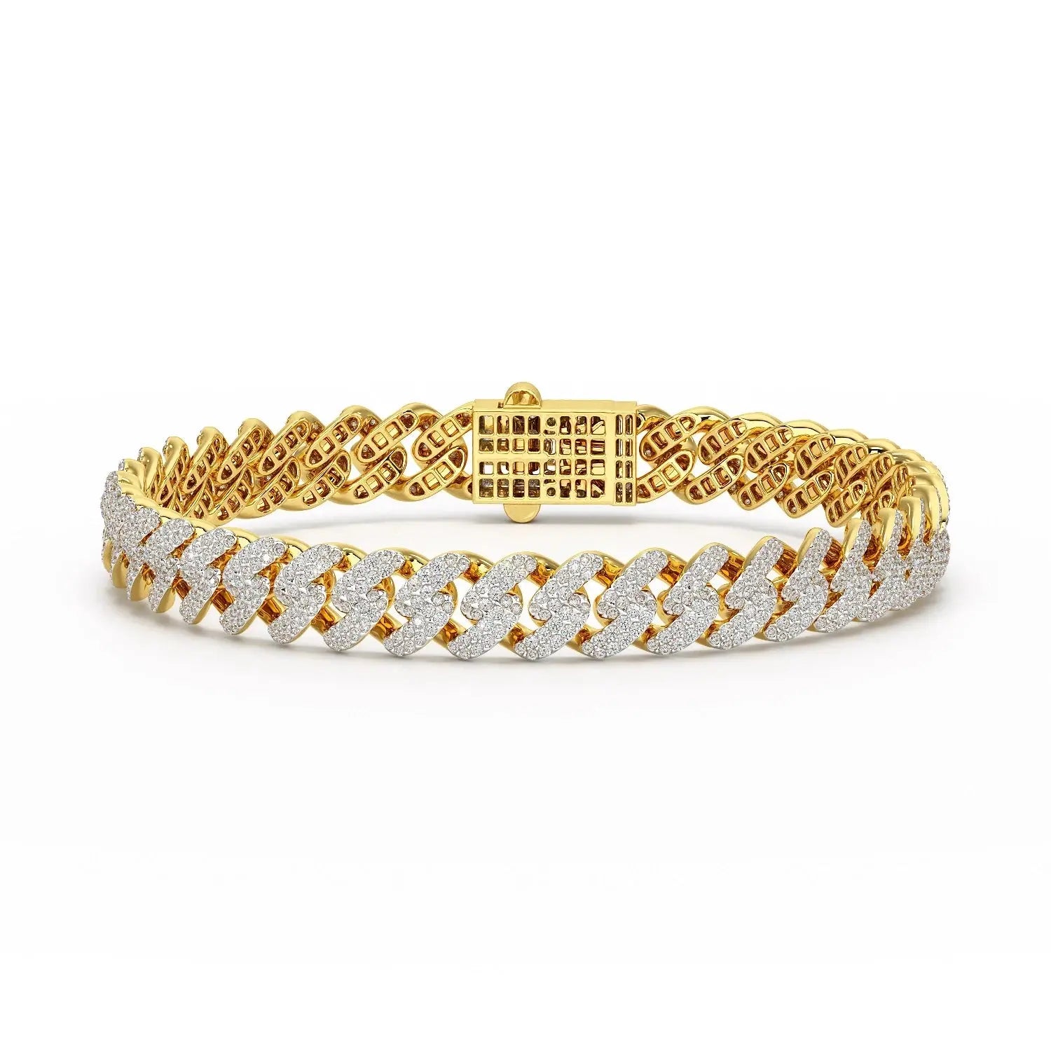 4.66 CT Round Cut Men's Cuban Bracelet Jama Jewels