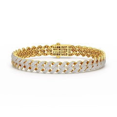 4.66 CT Round Cut Men's Cuban Bracelet Jama Jewels