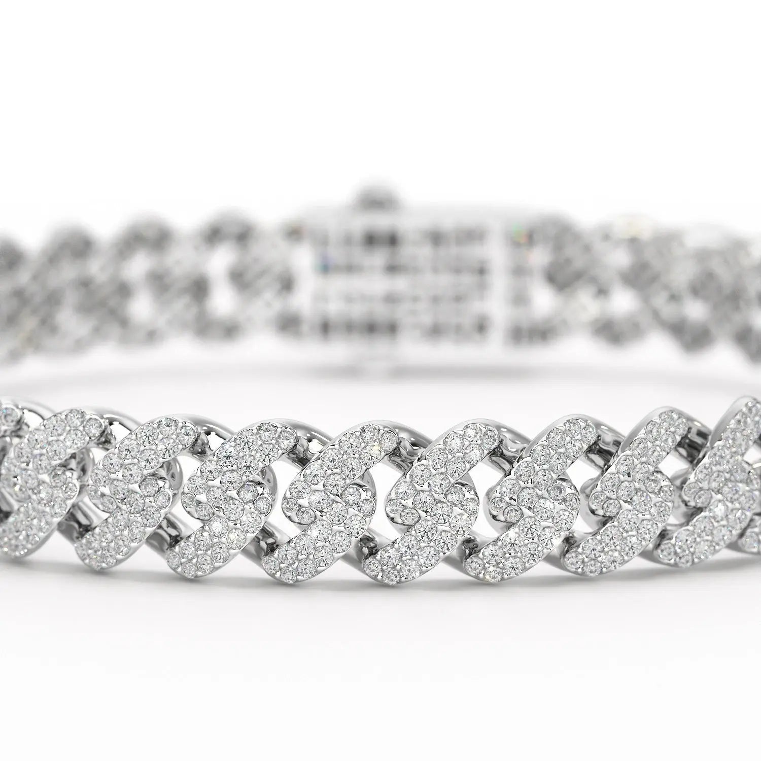 4.66 CT Round Cut Men's Cuban Bracelet Jama Jewels