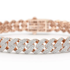 4.66 CT Round Cut Men's Cuban Bracelet Jama Jewels