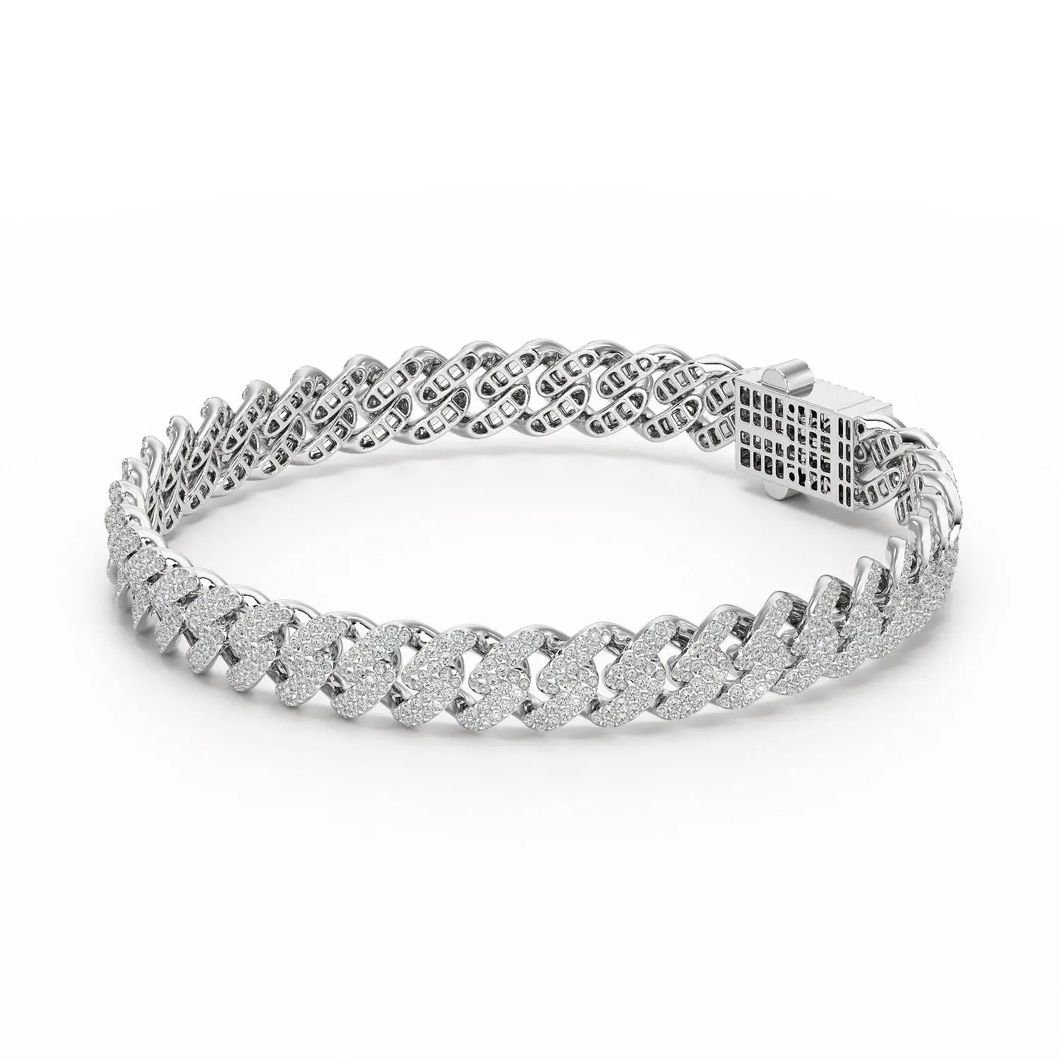 4.66 CT Round Cut Men's Cuban Bracelet Jama Jewels