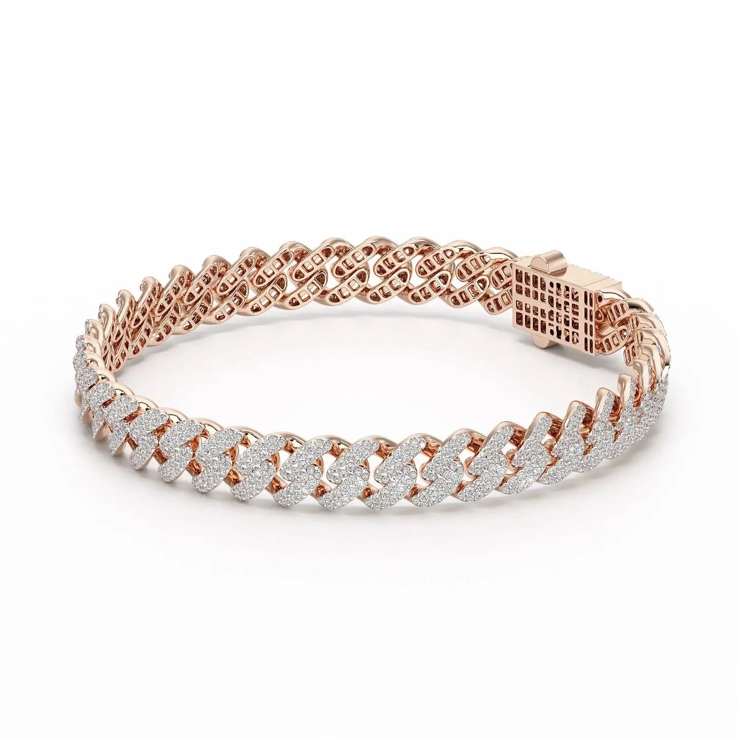 4.66 CT Round Cut Men's Cuban Bracelet Jama Jewels