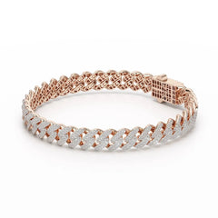 4.66 CT Round Cut Men's Cuban Bracelet Jama Jewels
