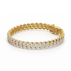 4.66 CT Round Cut Men's Cuban Bracelet Jama Jewels