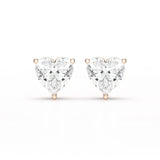 Heart Shape Solitaire Lab Diamond Stud Earrings