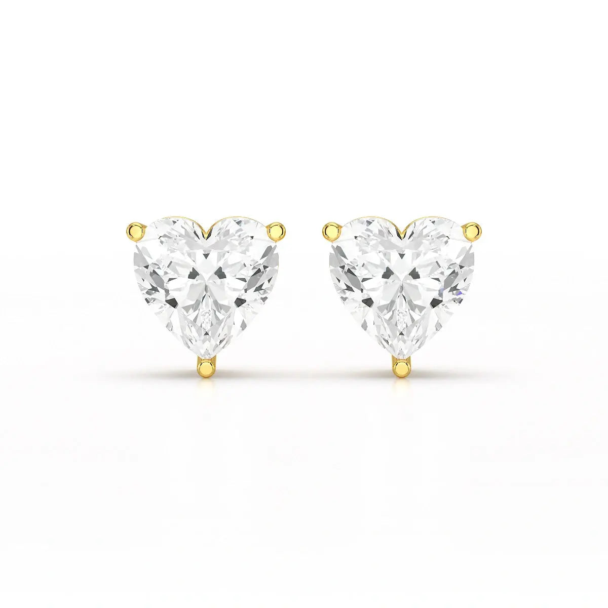 Heart Shape Solitaire Lab Diamond Stud Earrings