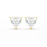 Heart Shape Solitaire Lab Diamond Stud Earrings