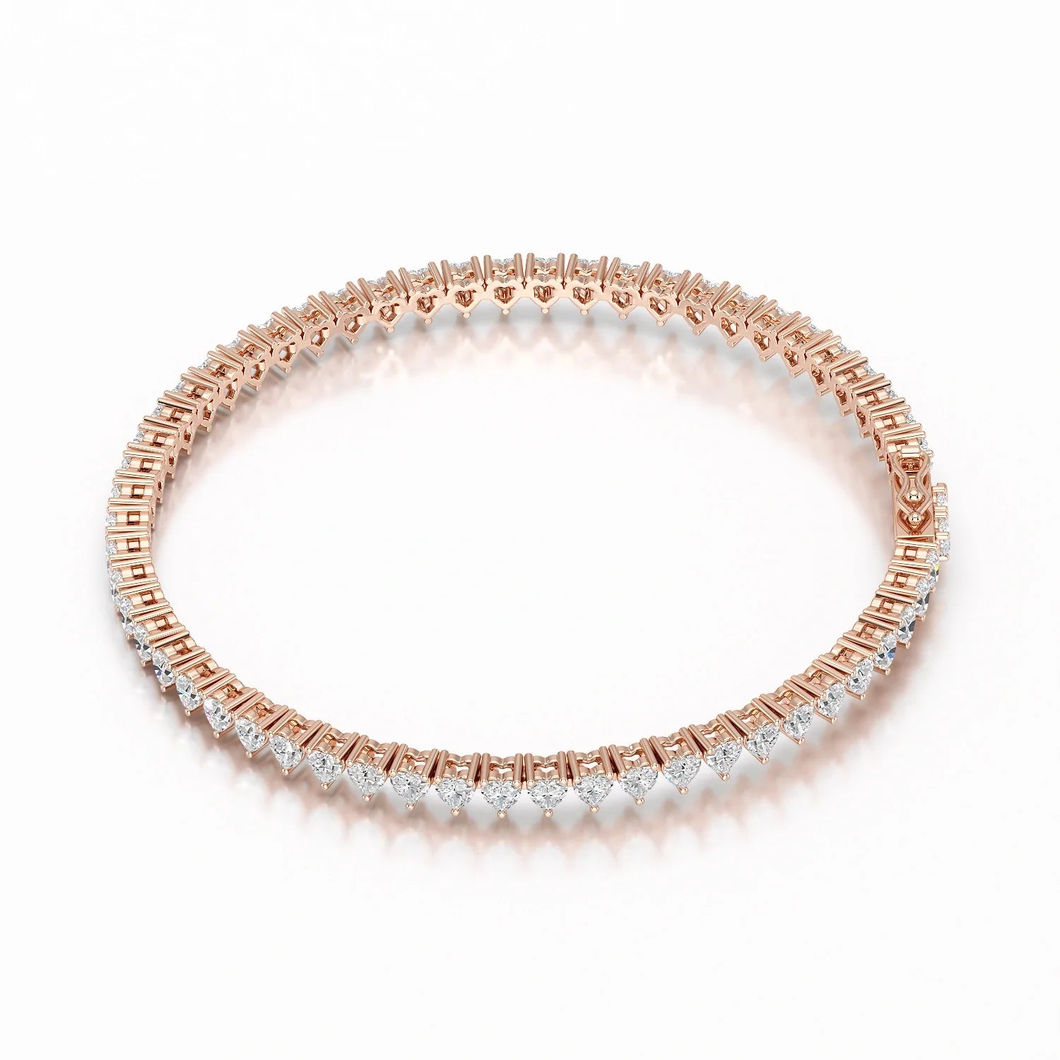 8.55 CT Lab Grown Heart shape Diamond Tennis Bracelet