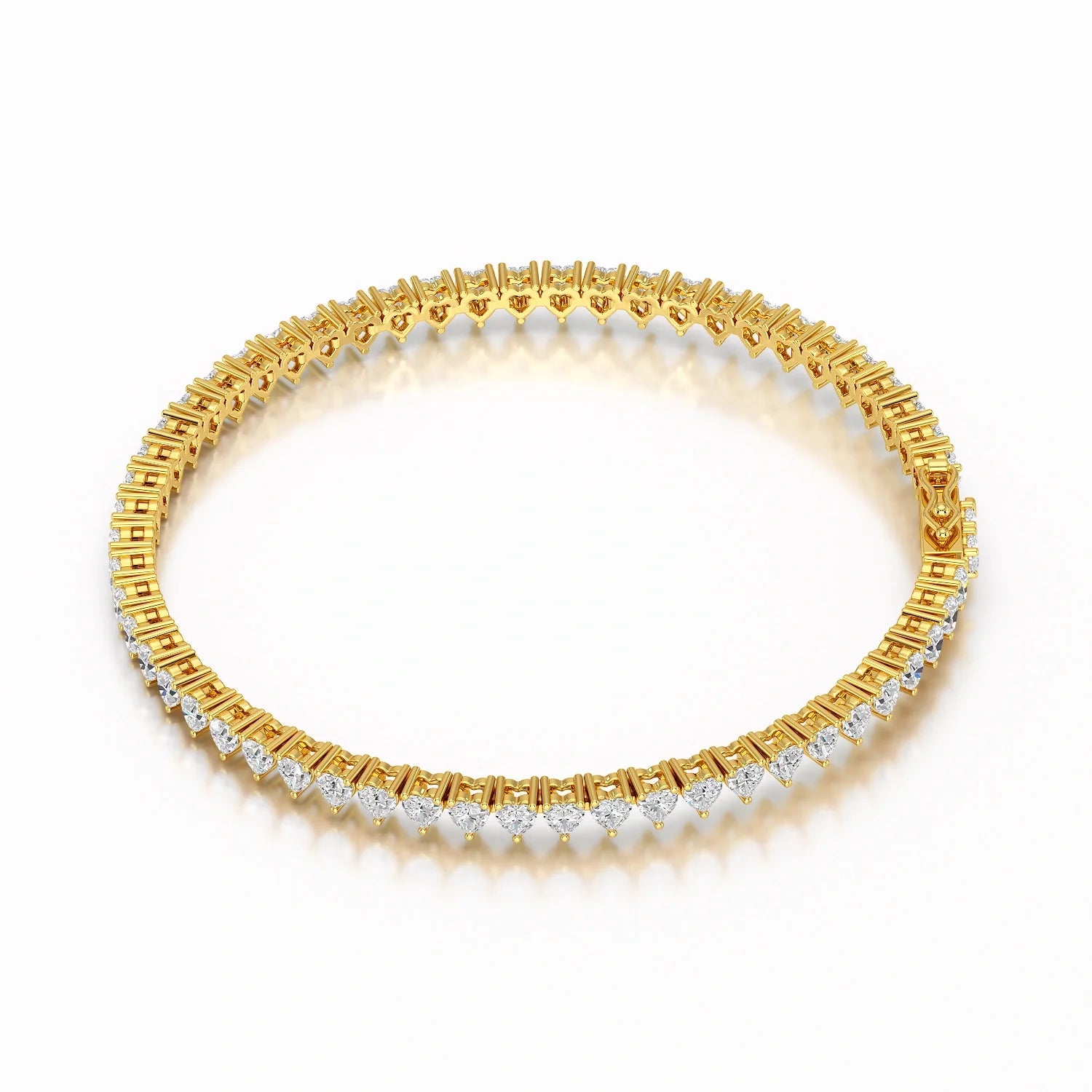8.55 CT Lab Grown Heart shape Diamond Tennis Bracelet
