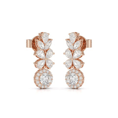 2.10 CT Multi Shape Diamond Drop Earring Jama Jewels