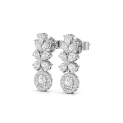 2.10 CT Multi Shape Diamond Drop Earring Jama Jewels